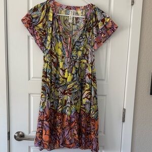 Anthropologie Colorful Floral Mini Dress